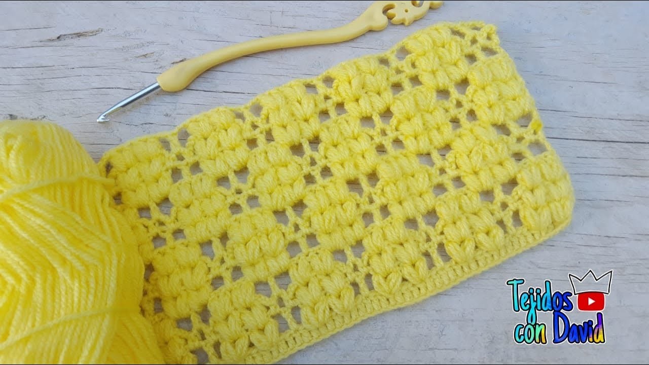 Combinación de puntos puff en trenzas a crochet paso a paso
