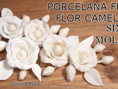 Como hacer flores de CAMELIA en PORCELANA FRIA casera SIN MOLDES. Manualidades hechas 100% a mano