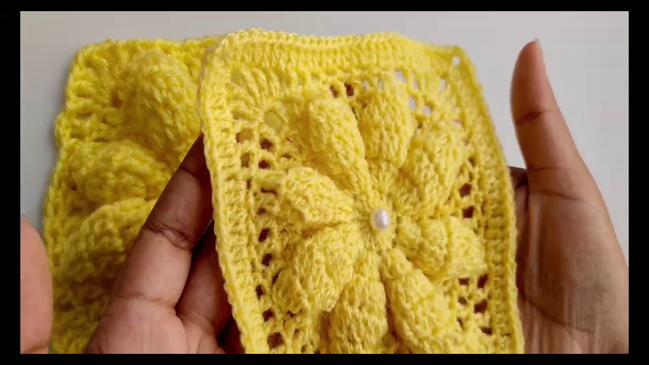 Flor 3D a crochet para mantas y colchas