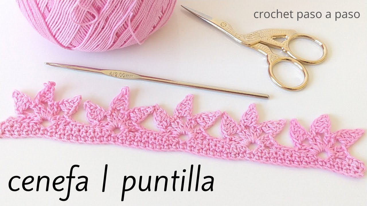 Teje puntilla | cenefa | borde a crochet paso a paso # 4