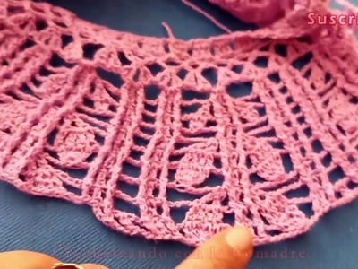 Tutorial Blusa Monny a Crochet parte #2(puntada de hojas) talla GRANDE