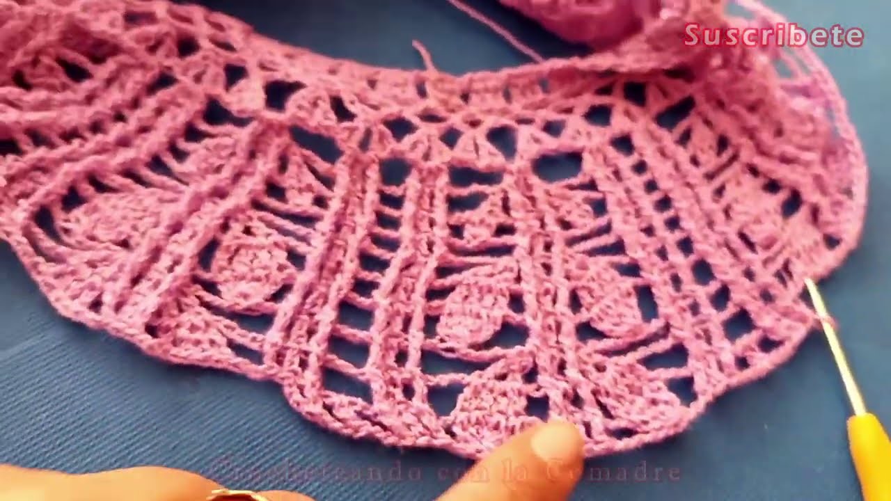 Tutorial Blusa Monny a Crochet parte #2(puntada de hojas) talla GRANDE