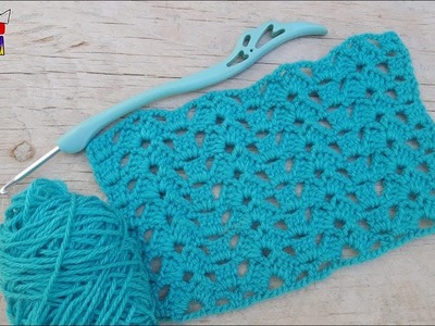 Combinación de puntos altos inclinados tejido a crochet paso a paso
