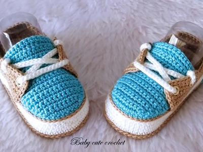Zapatitos de bebé a croche, croche baby shoes