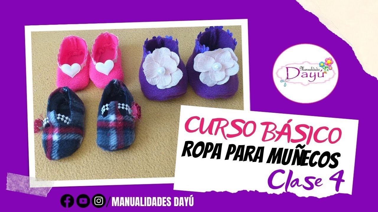 Cómo hacer una muñeca de tela fácil- Zapatos para muñecas CURSO básico- MUÑECAS DESDE CERO-ClaseNo 4