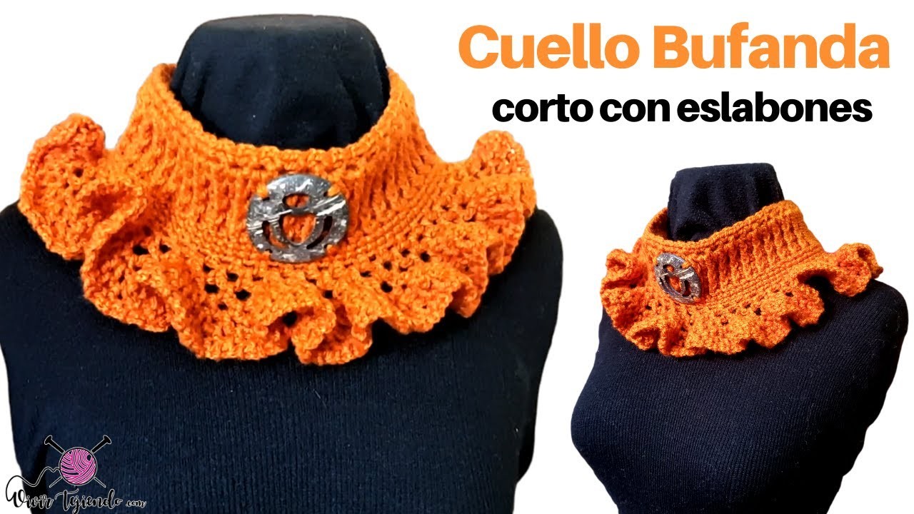 ????Tejidos a Crochet Ganchillo – Cuello Bufanda Corto con eslabones gigantes a crochet