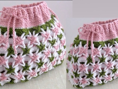 Bolso Fácil a Crochet Punto 3D flores estrellas Mágicas tejido con ganchillo