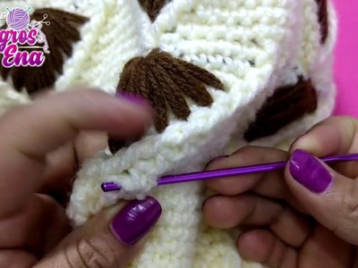 Gorro N°36 tejido a crochet en punto diamante con pompón de peluche para bebés, niñas y damas