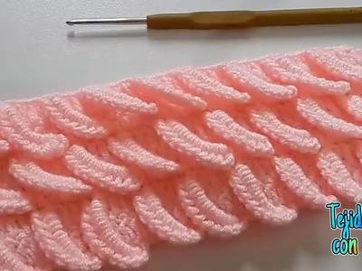Puntada de olas en 3D tejida a crochet paso a paso