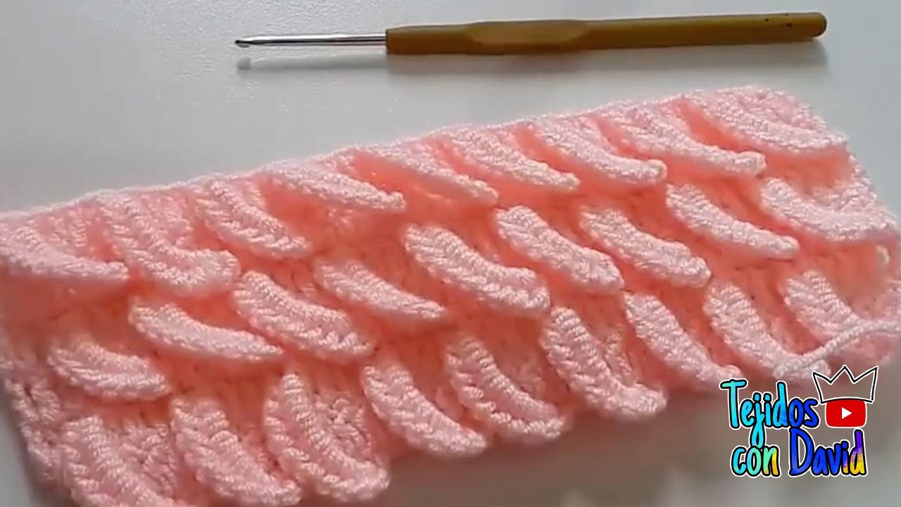 Puntada de olas en 3D tejida a crochet paso a paso