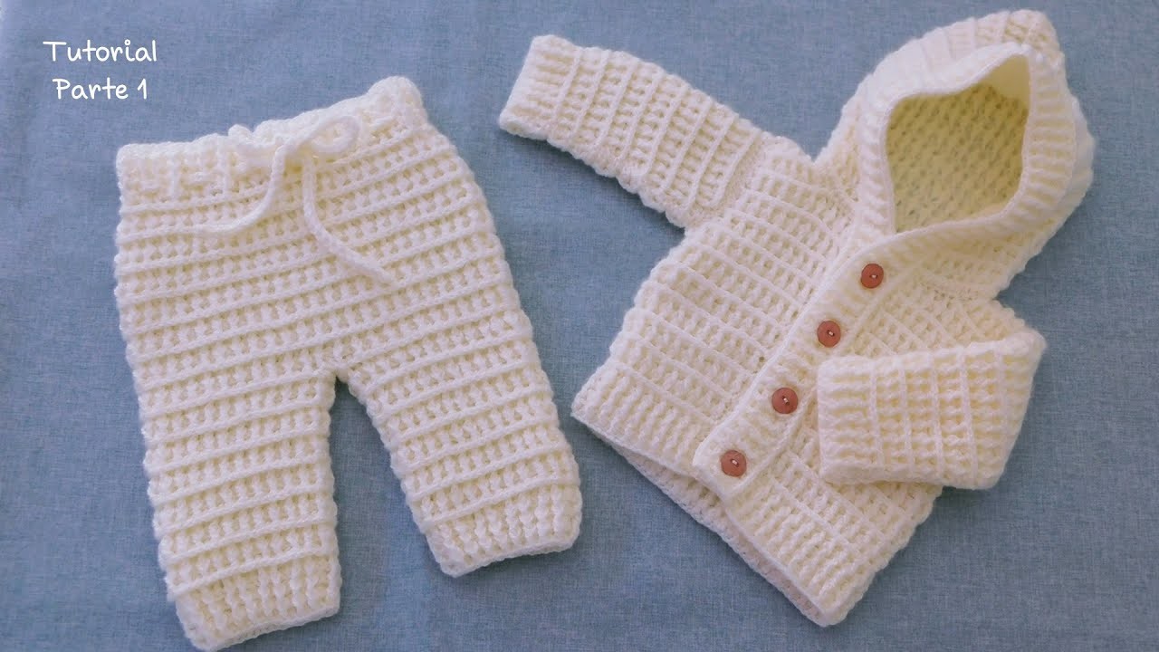 Como tejer un Pantalón para bebe a Crochet- Ganchillo. Ajuar tejido. Parte 1