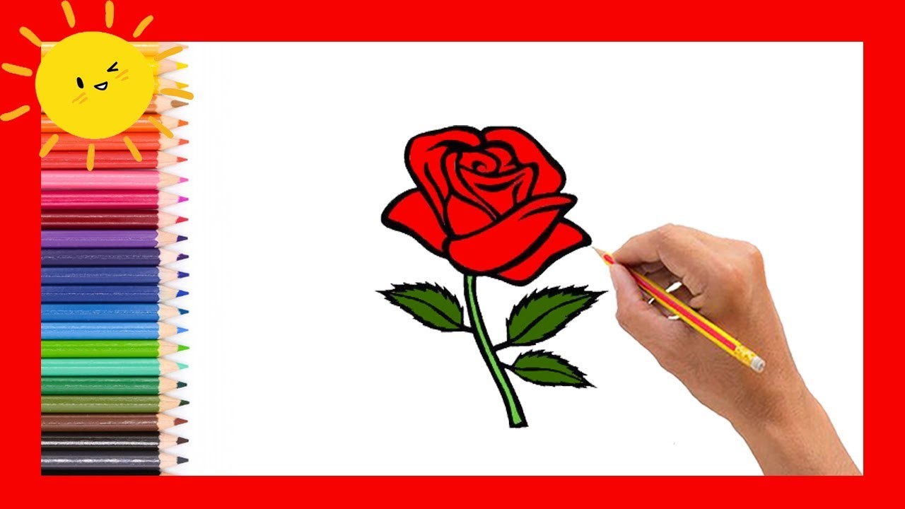 Como DIBUJAR una ROSA Paso a Paso FACIL ???? - Dibujos FACILES de Hacer ????