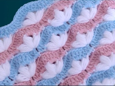 Manta fácil a Crochet Punto Pétalos de flores de colores 3D tejido con ganchillo