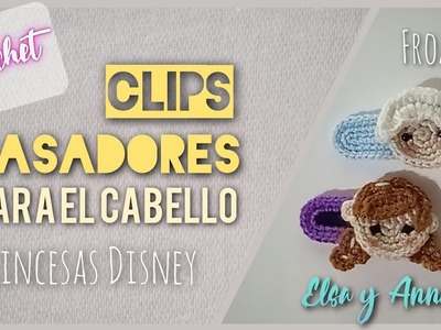 Pasadores Elsa y Ana de Frozen a crochet | Disney Frozen princess crochet hair clips (subtitles)