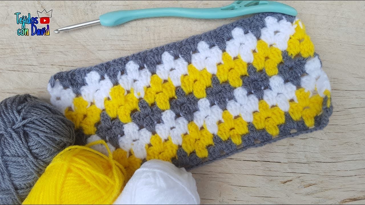 Punto combinado en rombos tejido a crochet paso a paso