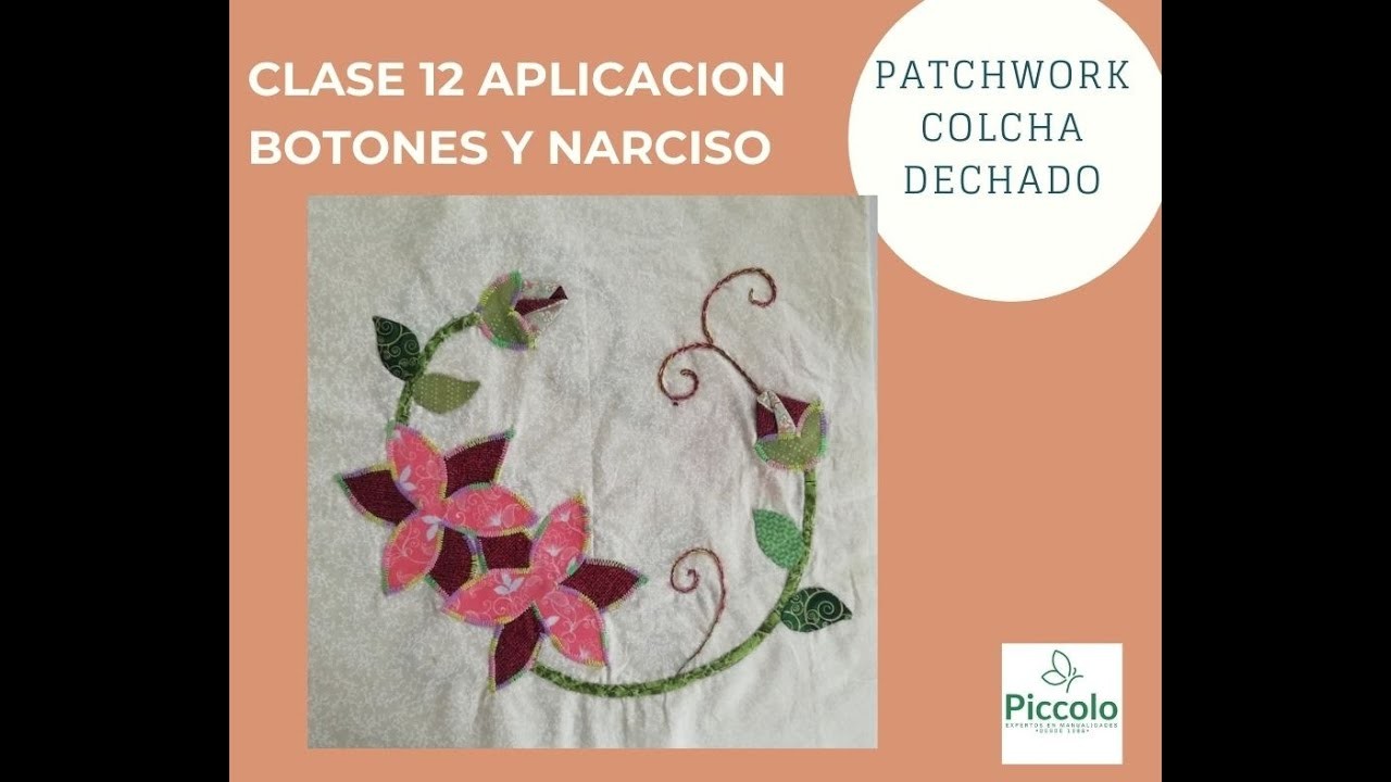 Aplicación Botones y Narcisos en patchwork con Piccolo. Patchwork Buttons and Daffodils application
