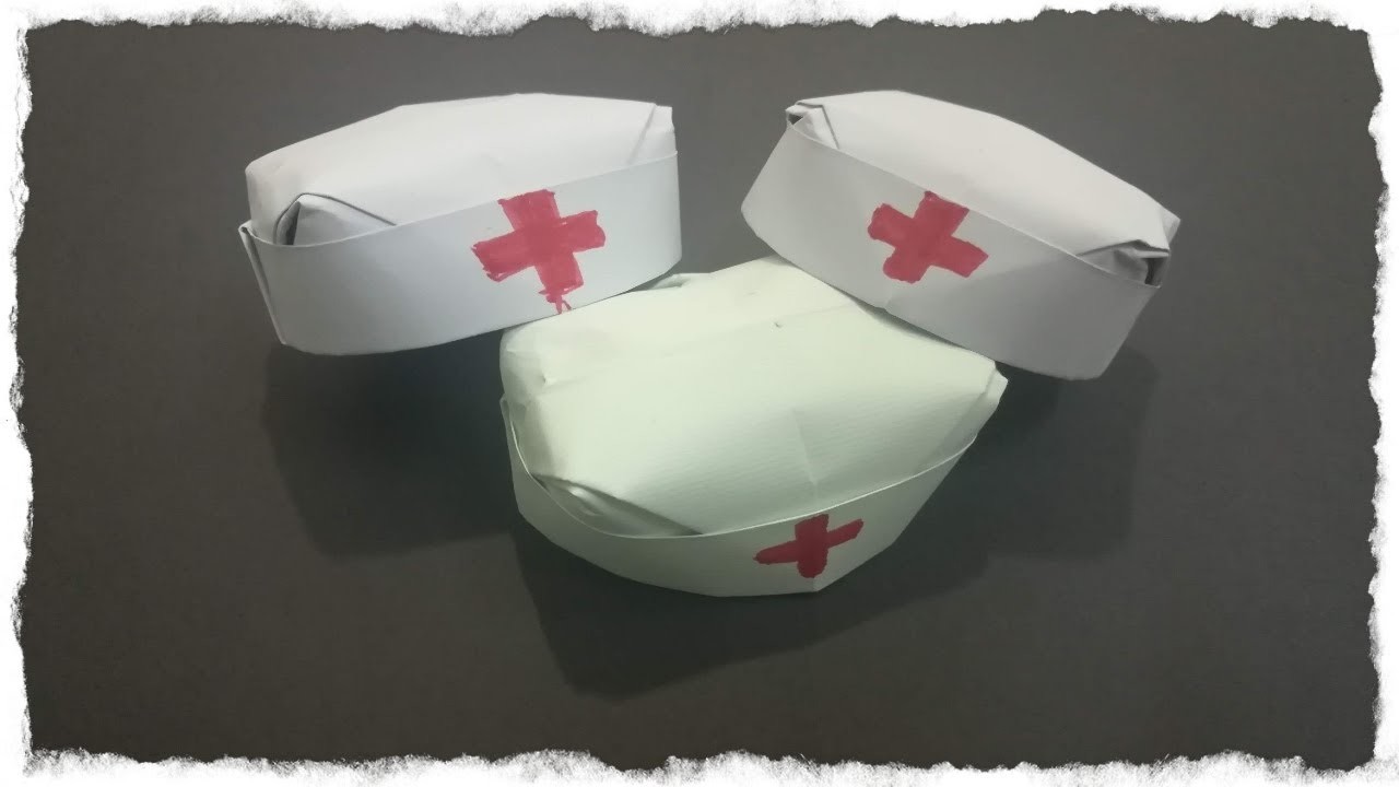 Cómo hacer un gorro de enfermera de papel -Origami Cap Doctor