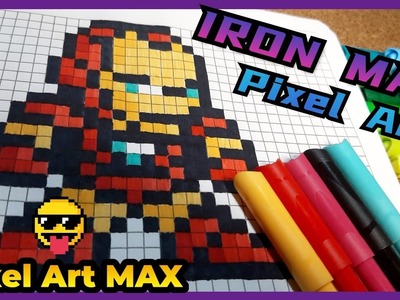 IRON MAN | Como dibujar Pixel Art AVENGERS