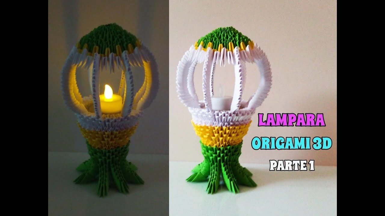 LAMPARA ORIGAMI 3D con LUZ LED.PARTE 1 paso a paso.