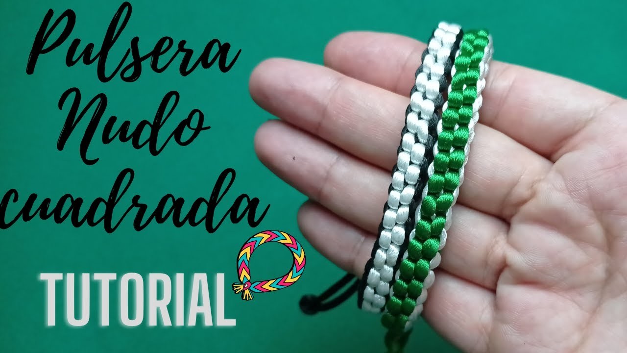 Pulsera de nudo cuadrado fácil de hacer tutorial DIY