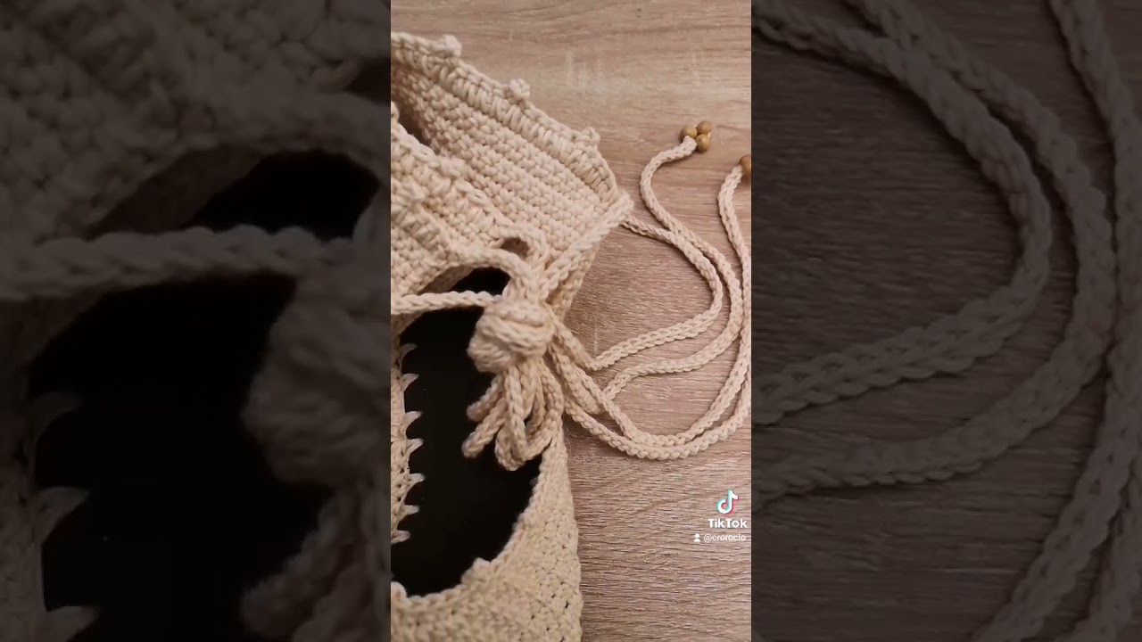 Sandalia tejida a crochet