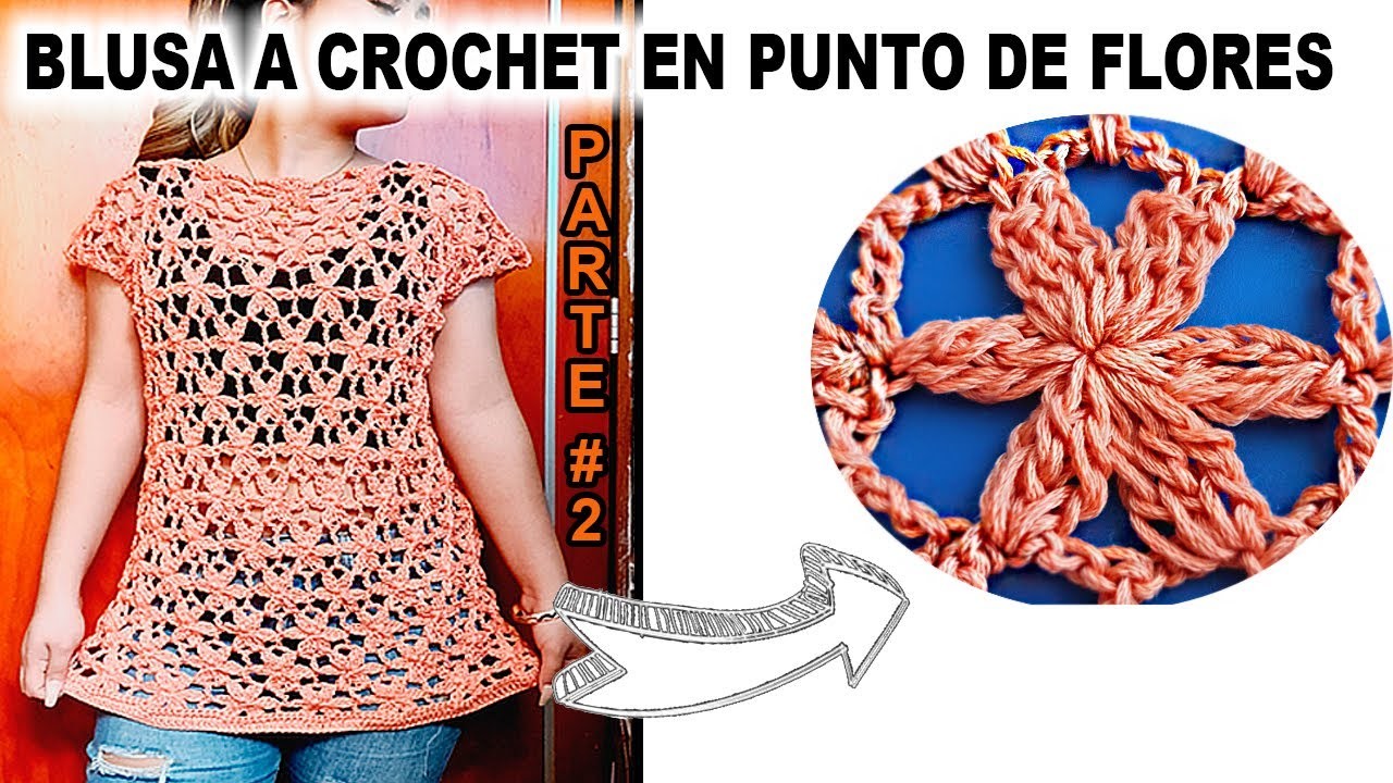 "Como HACER a CROCHET BLUSA fresca PUNTO DE FLORES parte #2" | Todo en crochet