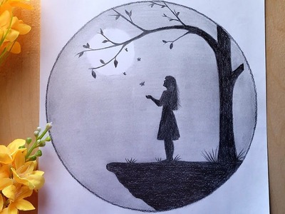 Dibujo a lápiz ✏how to draw a girl with Butterfly???? pensil sketch