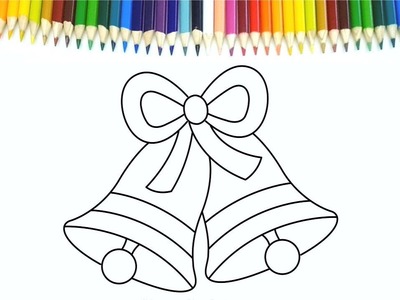 CAMPANAS DE NAVIDAD aprender a dibujar y colorear para niños - DIBUJOS DE NAVIDAD para niños
