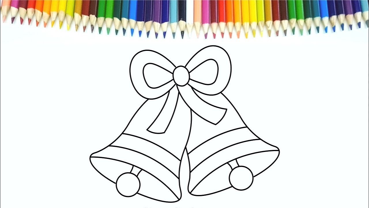 CAMPANAS DE NAVIDAD aprender a dibujar y colorear para niños - DIBUJOS DE NAVIDAD para niños