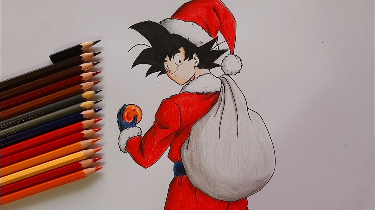 Como dibujar a Goku Navideño (Especial de Navidad)