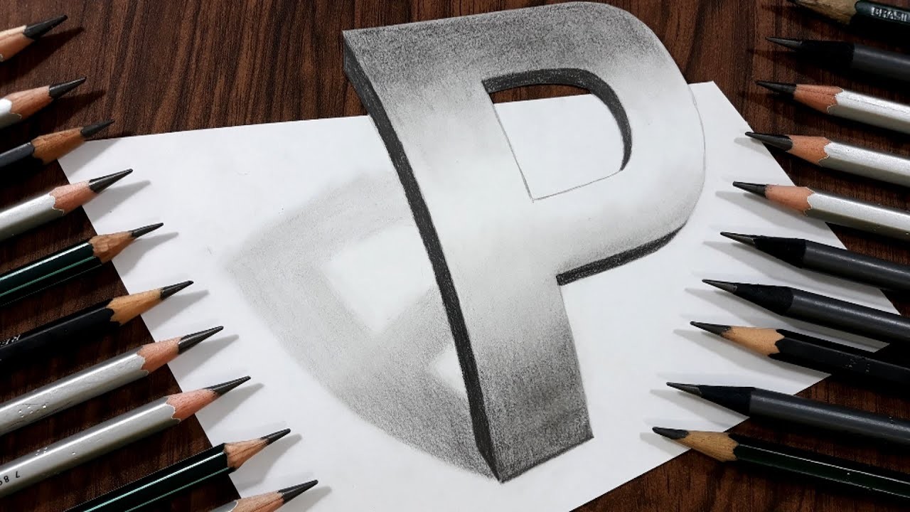 COMO DIBUJAR LA LETRA P EN 3D Dibujos