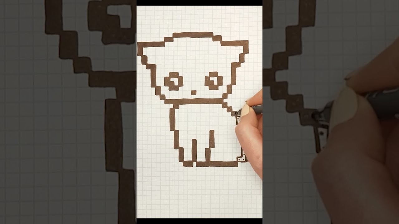Cómo dibujar un Gato Pixel Art ???? #Shorts