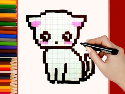 Cómo dibujar un Gato por celdas ???? Pixel Art