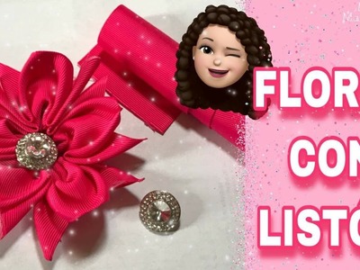 Como hacer FLOR CON LISTÓN fácil y rapido