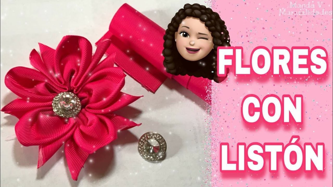 Como hacer FLOR CON LISTÓN fácil y rapido