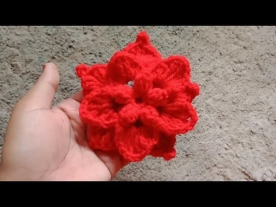 Crochet flower tutorial. Easy crochet flower.কুরুশ কাঁটার ফুল.কুশিকাটার ফুল