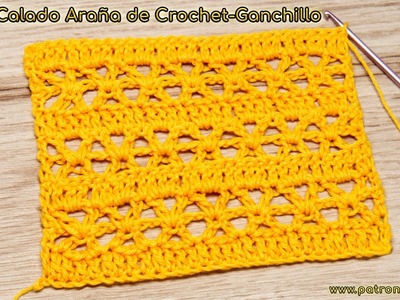 Aprender Cómo Tejer Punto Calado Araña de Crochet - Ganchillo Paso a Paso