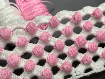 Combinación de puntos arcos y puntos puff tejido a crochet paso por paso