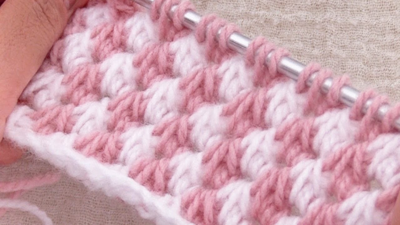 Como tejer a Crochet Punto Tunecino Fácil con diseños en relieve