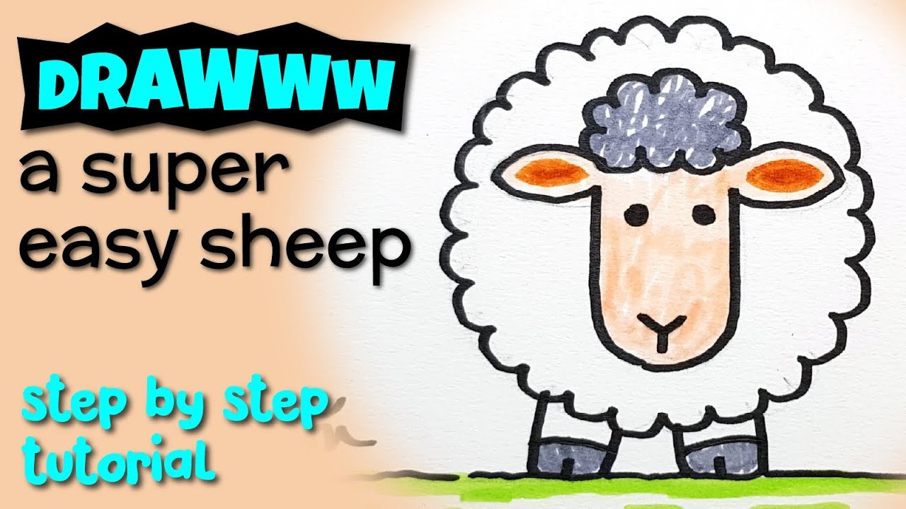 HOW TO DRAW A SUPER EASY SHEEP (Learn Step By Step)
