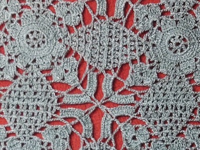 Muestra de cuadradito a crochet, ideal para tejer blusa, rebozo, mantel cubrecama lo que tú desees