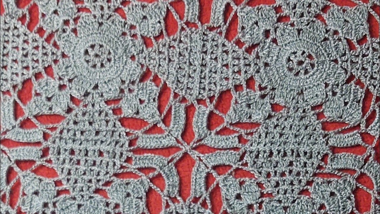 Muestra de cuadradito a crochet, ideal para tejer blusa, rebozo, mantel cubrecama lo que tú desees
