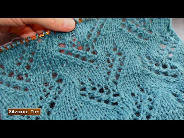 Prepara tus Dos Agujas para tejer hermoso Punto calado en forma de Hojas. Tejido. knitting pattern