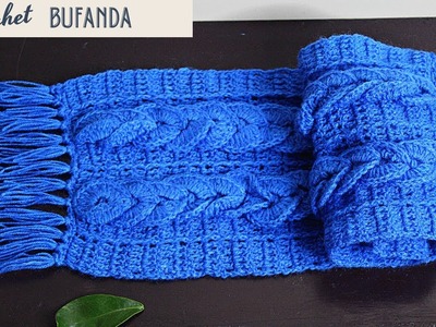 Bufanda ,chalina de lana a crochet o ganchillo  fácil y rápido paso a paso????????✅