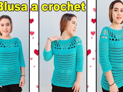 "Como tejer blusa manga 3.4 para dama a crochet  parte #2" | Todo en crochet