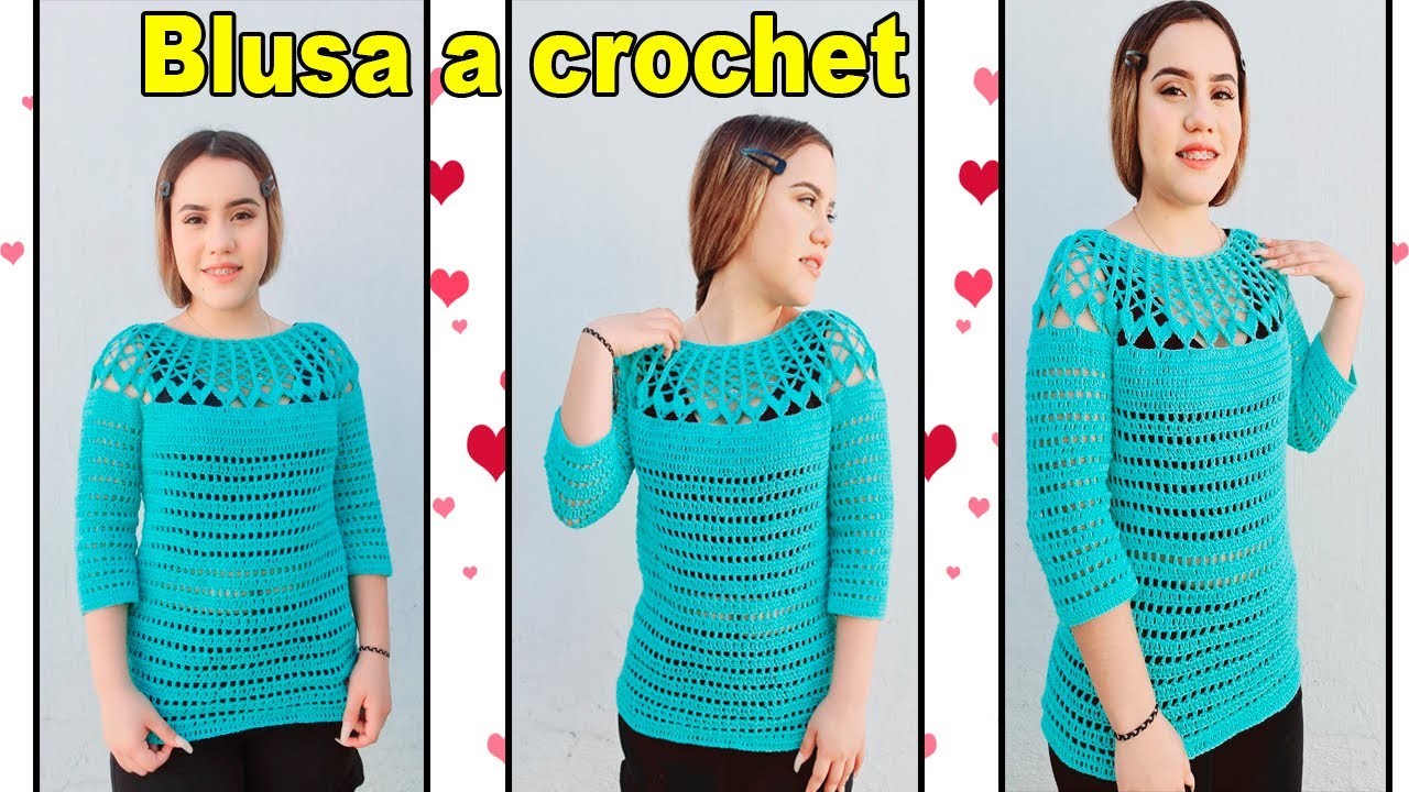 "Como tejer blusa manga 3.4 para dama a crochet  parte #2" | Todo en crochet