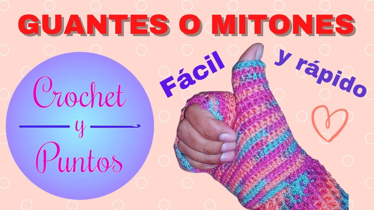 GUANTES sin dedos a Crochet PASO A PASO