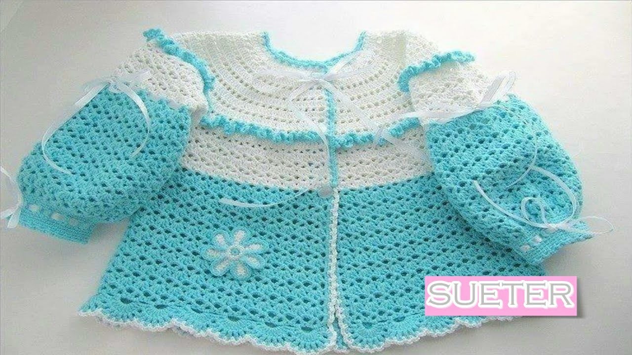 Sueter y cardigan para bebes y niños todo tejidos en ganchillo