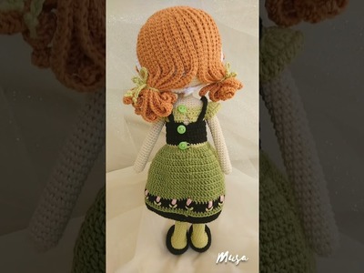 Anna (Frozen) muñeca tejida a crochet (amigurumi) muestra #shorts