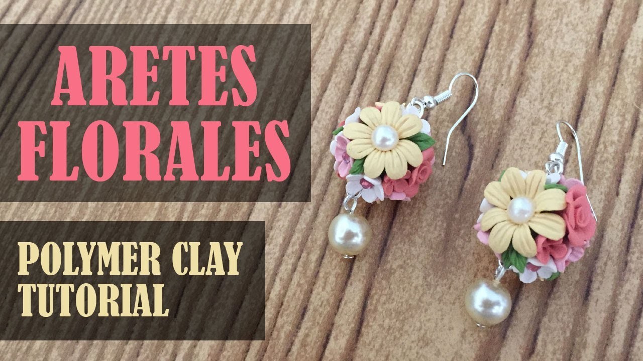 ???????????????? Como hacer unos aretes florales en arcilla polimérica.Polymer clay floral earrings tutorial.